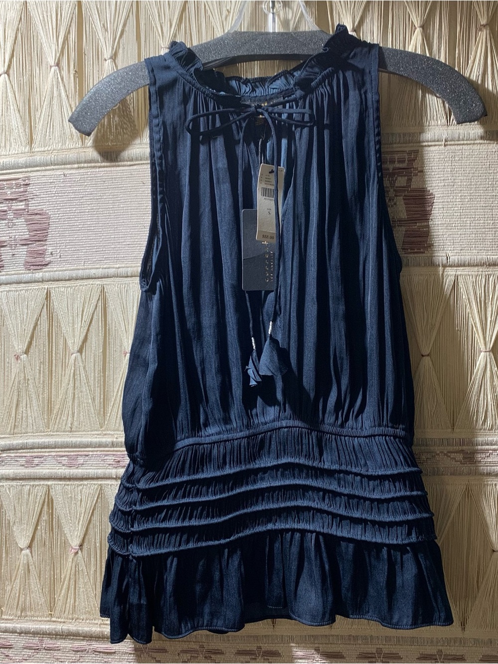 Current Air Anthropologie Women’s Sleeveless Smocked Waist Top